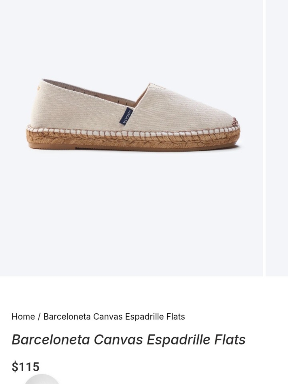 Barceloneta Viscata Canvas Espadrille Flats in Light Beige